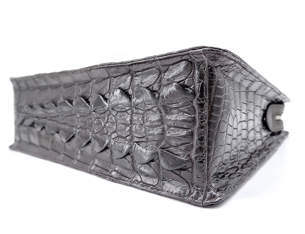 Vintage Croco Leather Messenger Bag