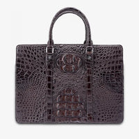 Vintage Croco Leather Messenger Bag