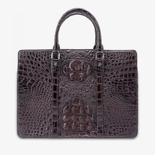 Vintage Croco Leather Messenger Bag