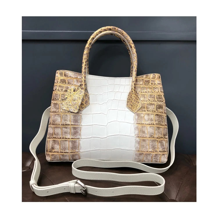 Luxury Genuine Crocodile Leather Handbag