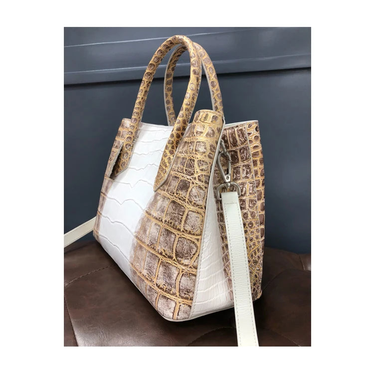 Luxury Genuine Crocodile Leather Handbag