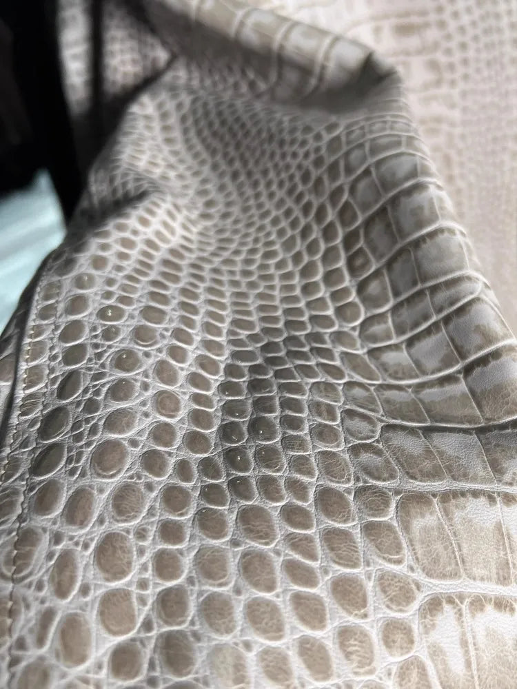 Men's Crocodile Pattern Leather Jacket