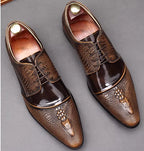 Men's Crocodile Embossed Leather Shoes