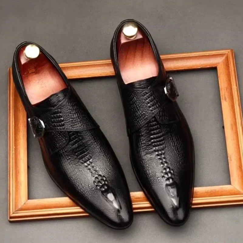 Men's Crocodile Leather Monk Loafers