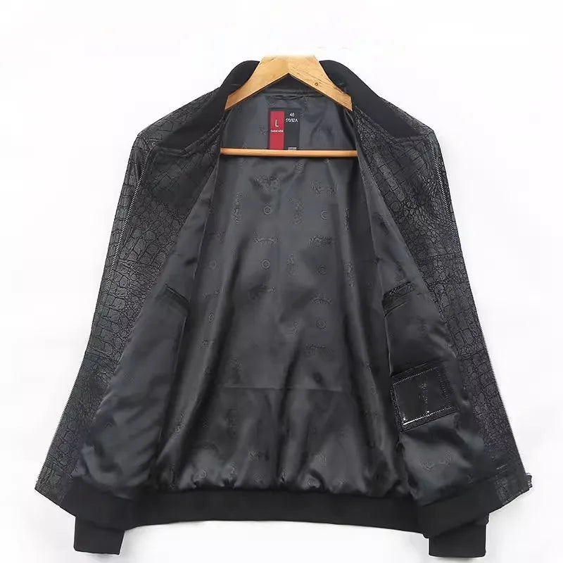 Men's Slim Crocodile Leather Jacket