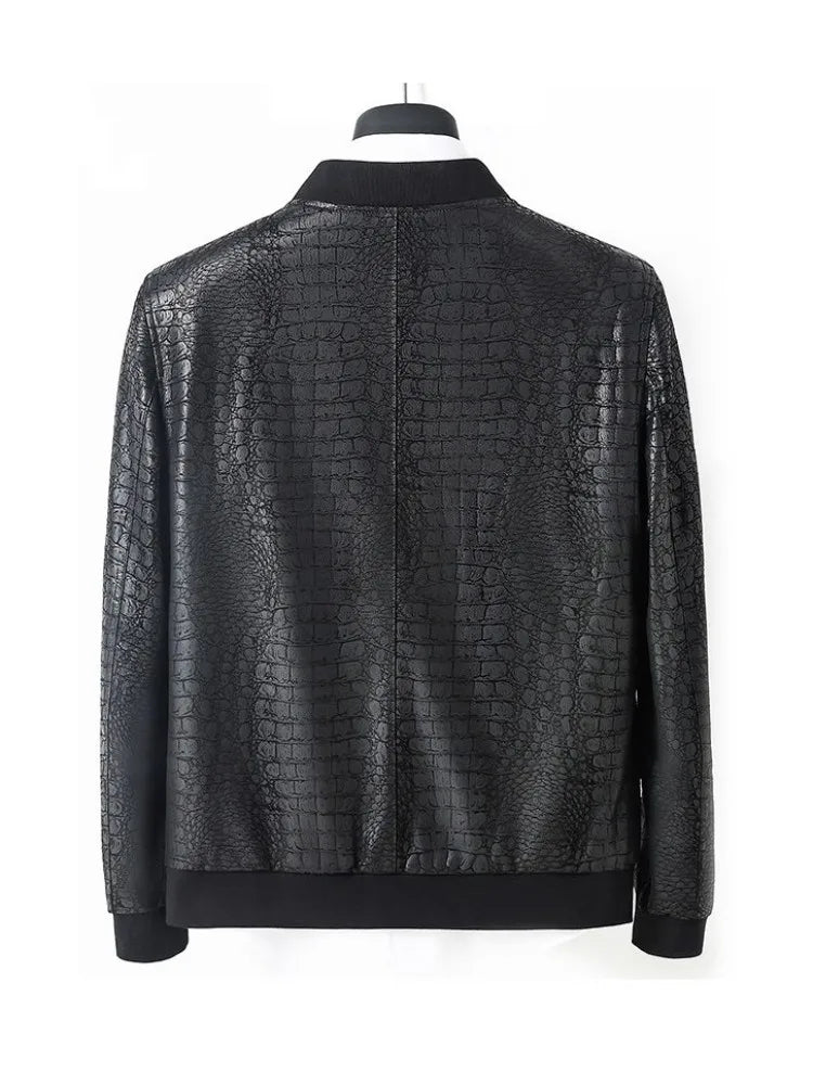 Men's Slim Crocodile Leather Jacket