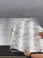 Luxury Snake Print Leather Jacket