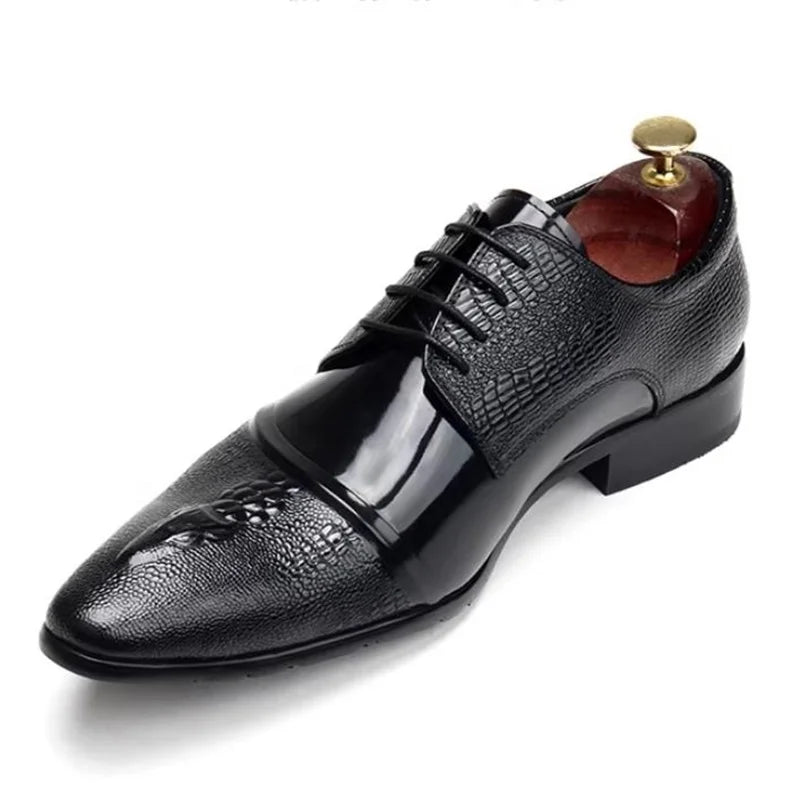 Men's Crocodile Embossed Leather Shoes