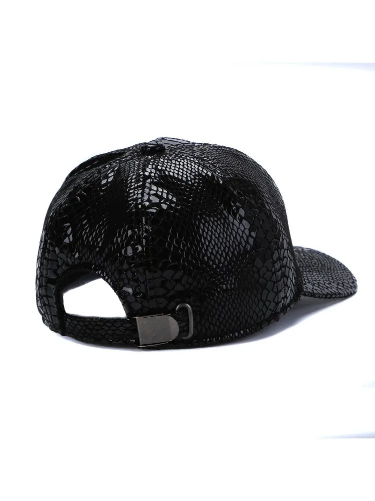Men's Genuine Leather Snake Cap