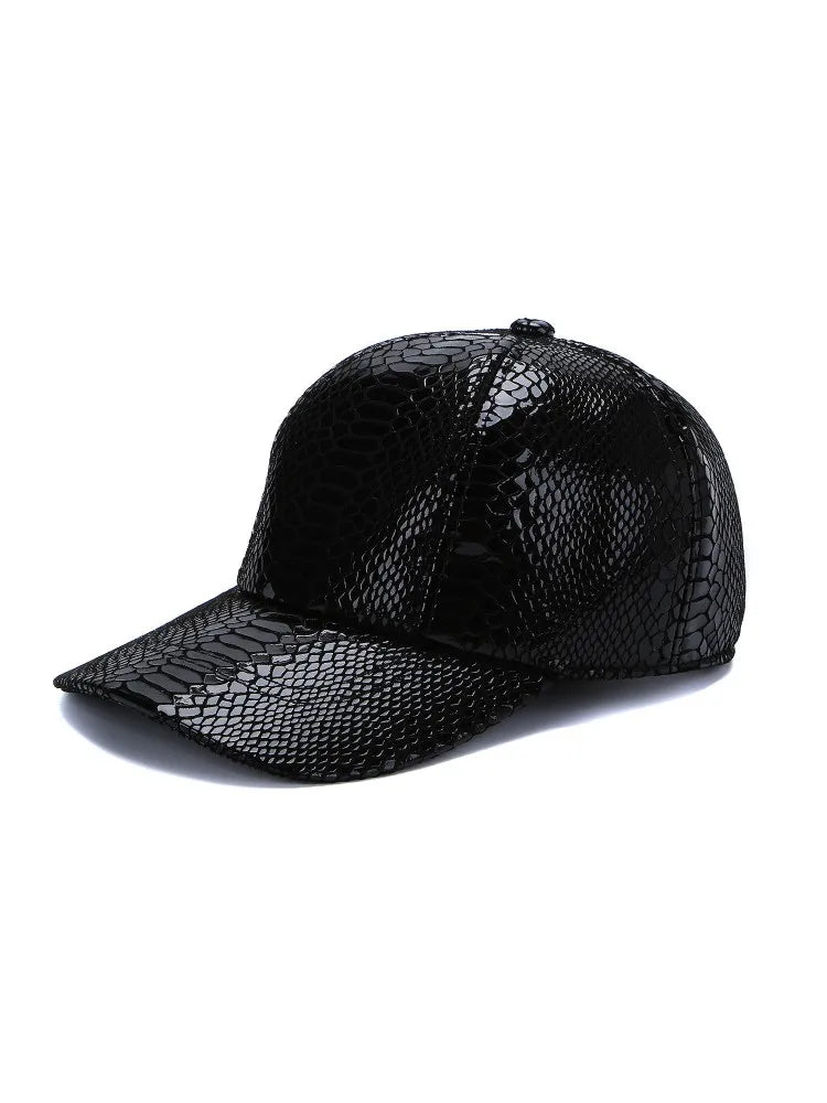 Men's Genuine Leather Snake Cap