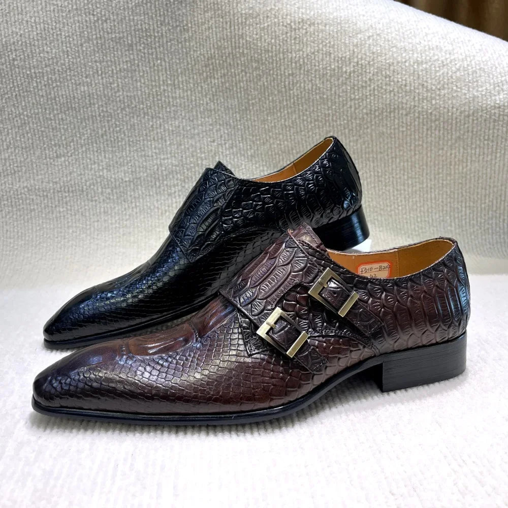 Men's Italian Leather Exotic Oxfords