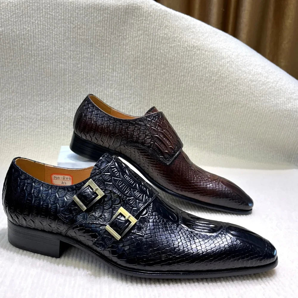 Men's Italian Leather Exotic Oxfords