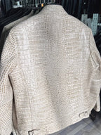 Men's Crocodile Pattern Leather Jacket