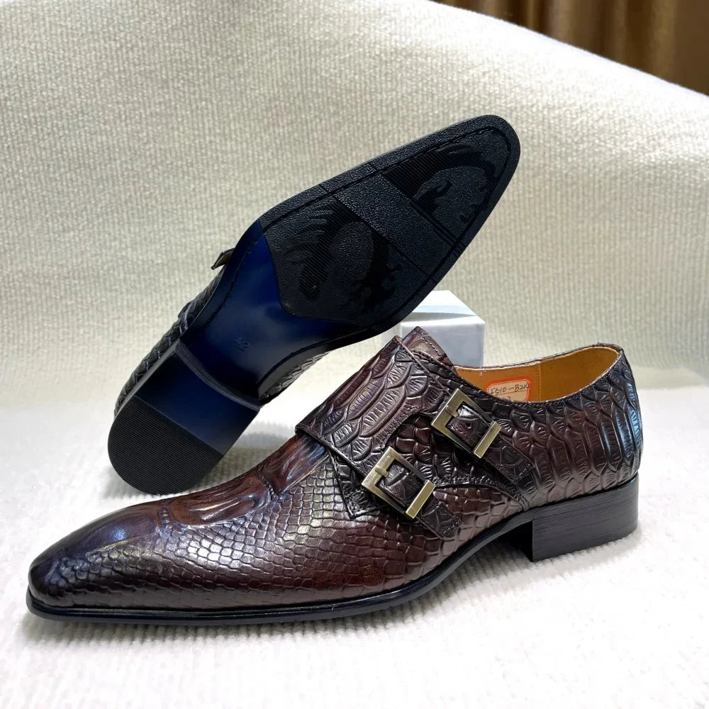 Men's Italian Leather Exotic Oxfords