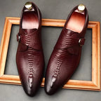 Men's Crocodile Leather Monk Loafers