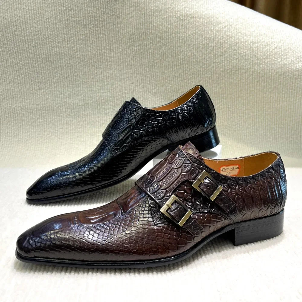 Men's Italian Leather Exotic Oxfords