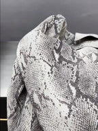 Luxury Snake Print Leather Jacket