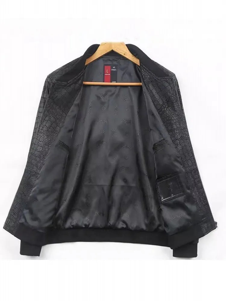 Men's Slim Crocodile Leather Jacket
