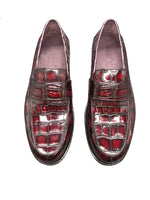 Men's Red Crocodile Leather Loafers