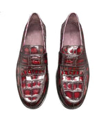 Men's Red Crocodile Leather Loafers