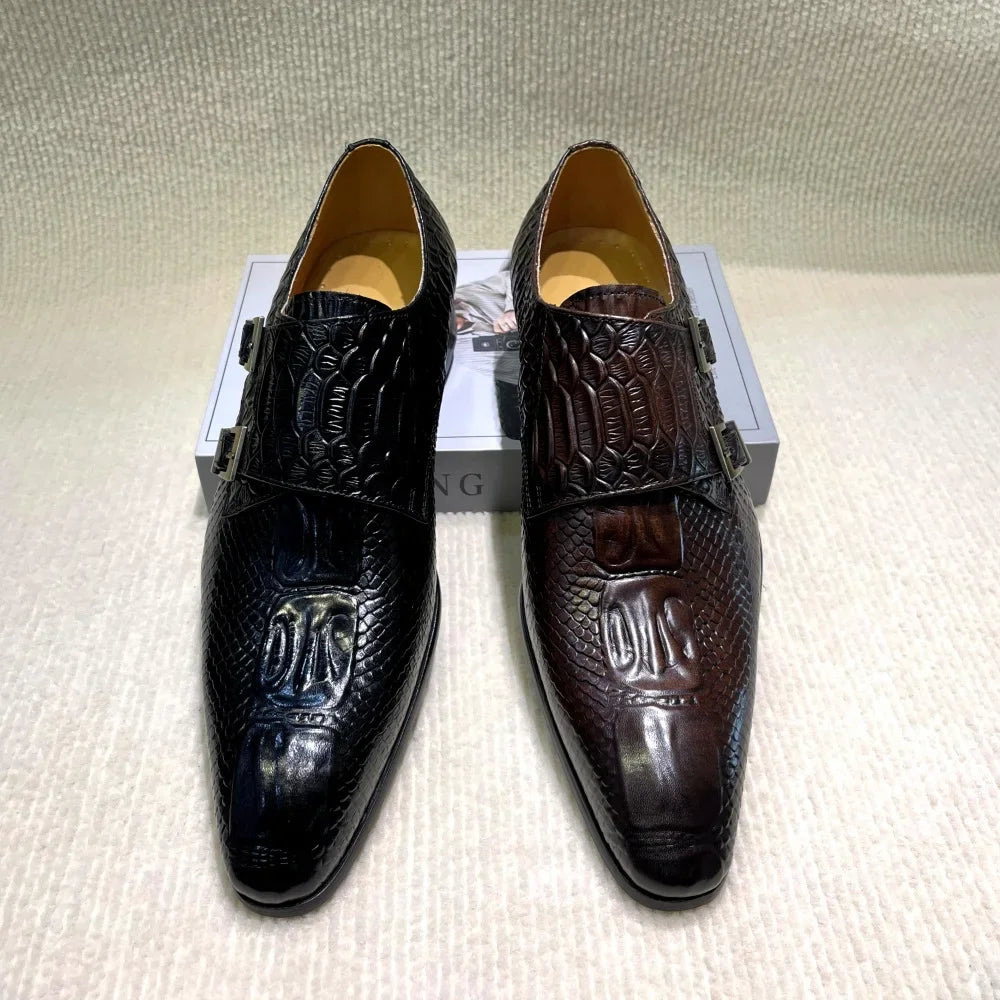 Men's Italian Leather Exotic Oxfords
