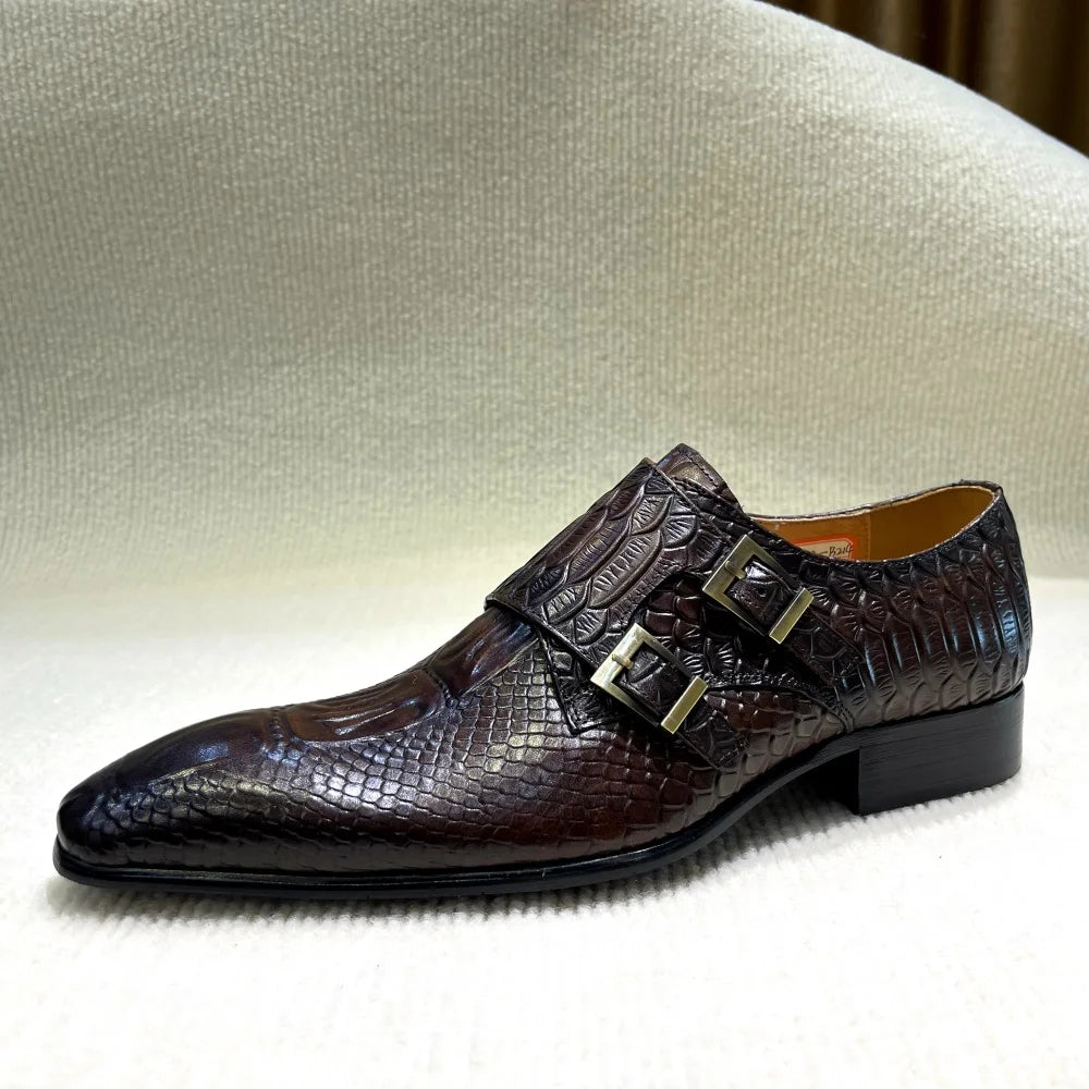 Men's Italian Leather Exotic Oxfords