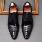 Men's Crocodile Embossed Leather Shoes