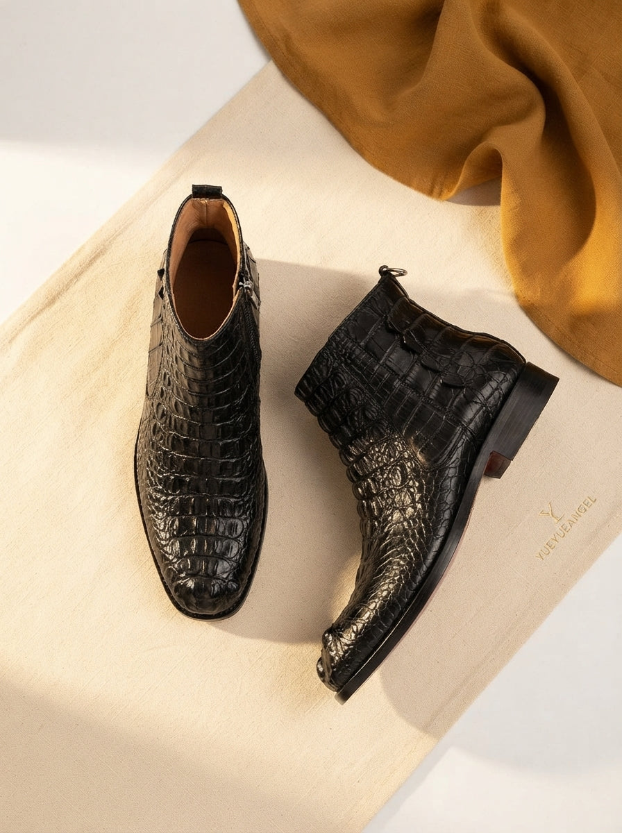 Men's Luxury Crocodile Leather Boots - luxury-product-features