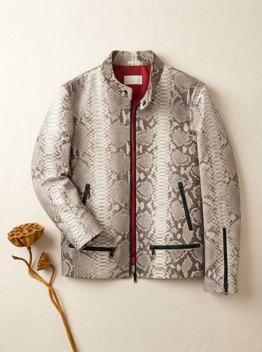 Luxury Snakeskin Slim Fit Jacket - luxury-product-features